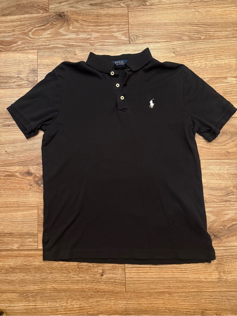 Polo by Ralph Lauren Black Short-Sleeve Classic Polo with White Logo